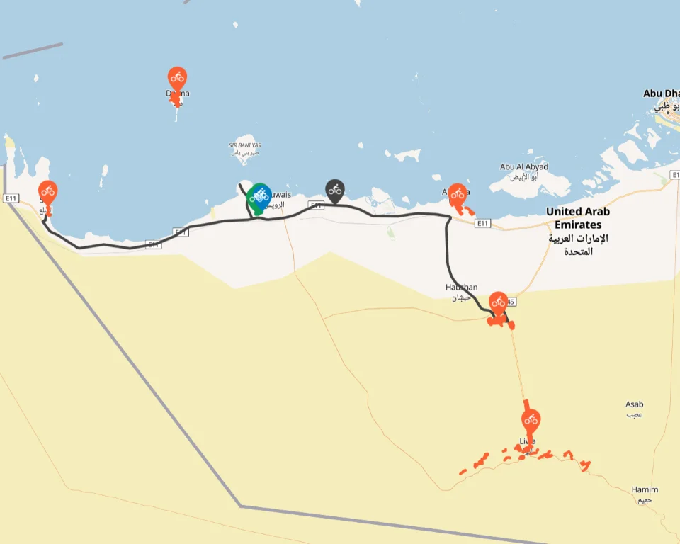 Al Dhafra Cycling Tracks Map