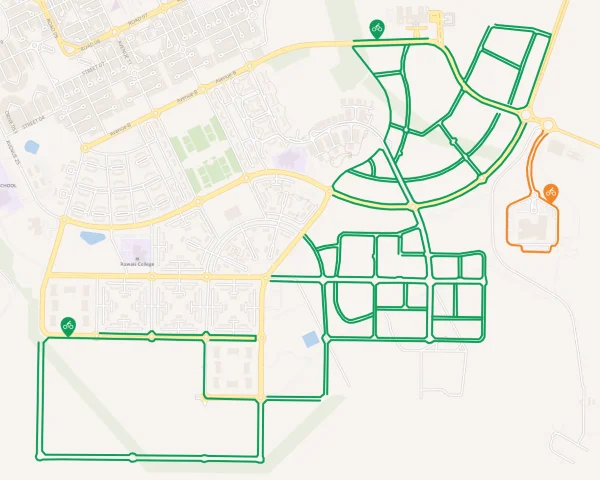 Al Ruwais City Cycle Lanes Map